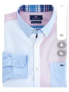 Vineyard Vines Tucker Shirt Size S Men Slim Fit Colorblock Pink Blue Cotton